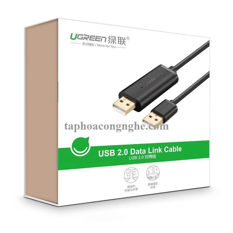 Ugreen 20226 3M màu Đen Cáp USB 2.0 kết nối + truyền dữ liệu máy tính US166 30020226